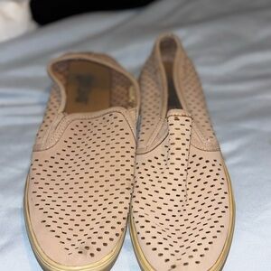 Woman’s Beige/Pink Slip-On Loafer Shoes